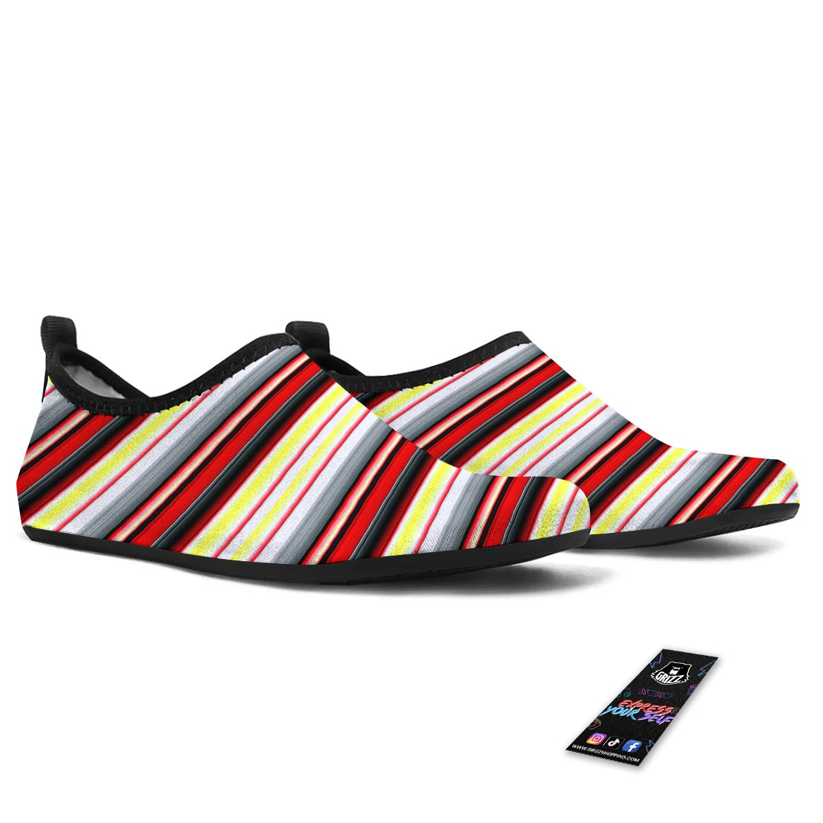 Blanket Stripe Tribal Serape Print Pattern Water Shoes-grizzshop