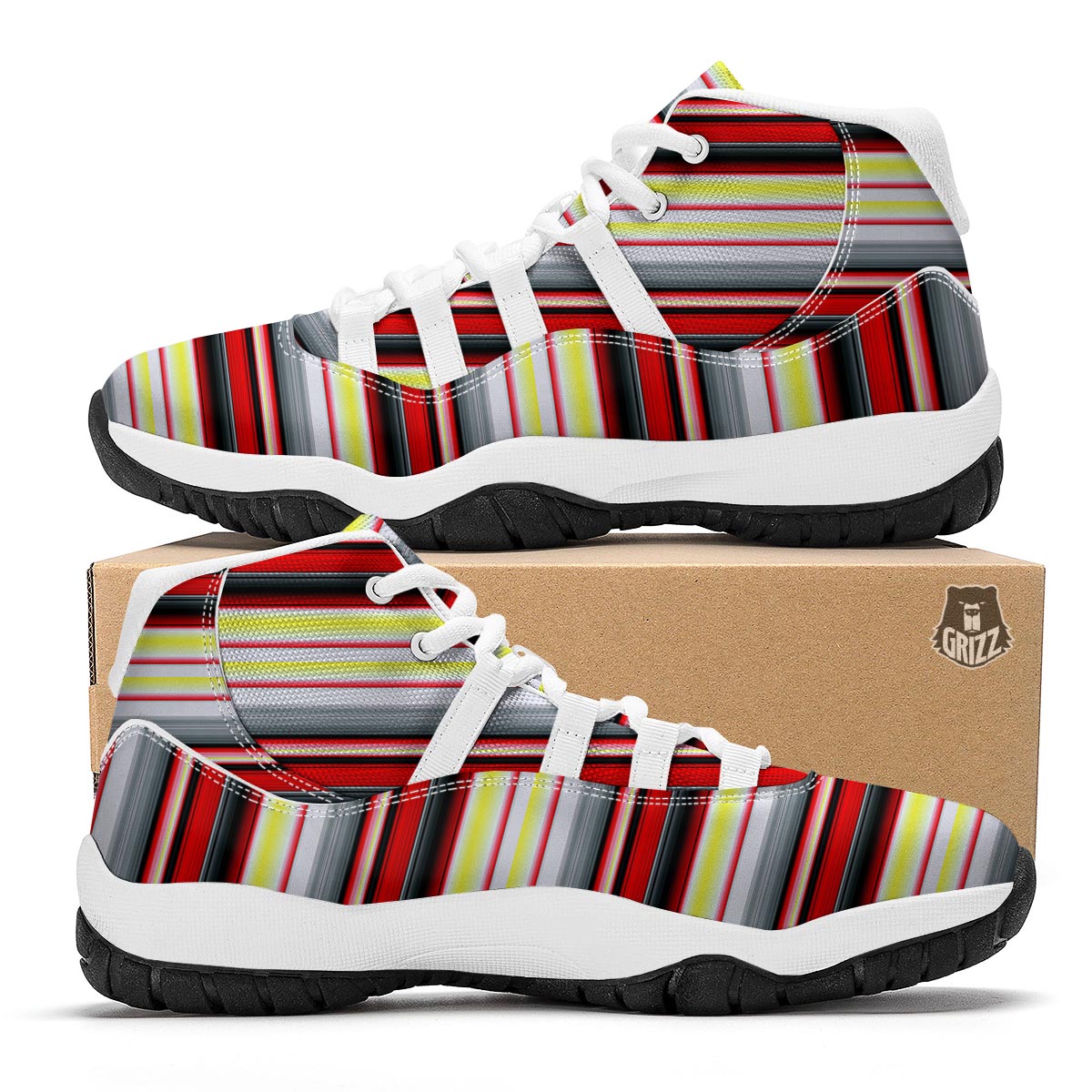 Blanket Stripe Tribal Serape Print Pattern White Bball Shoes-grizzshop
