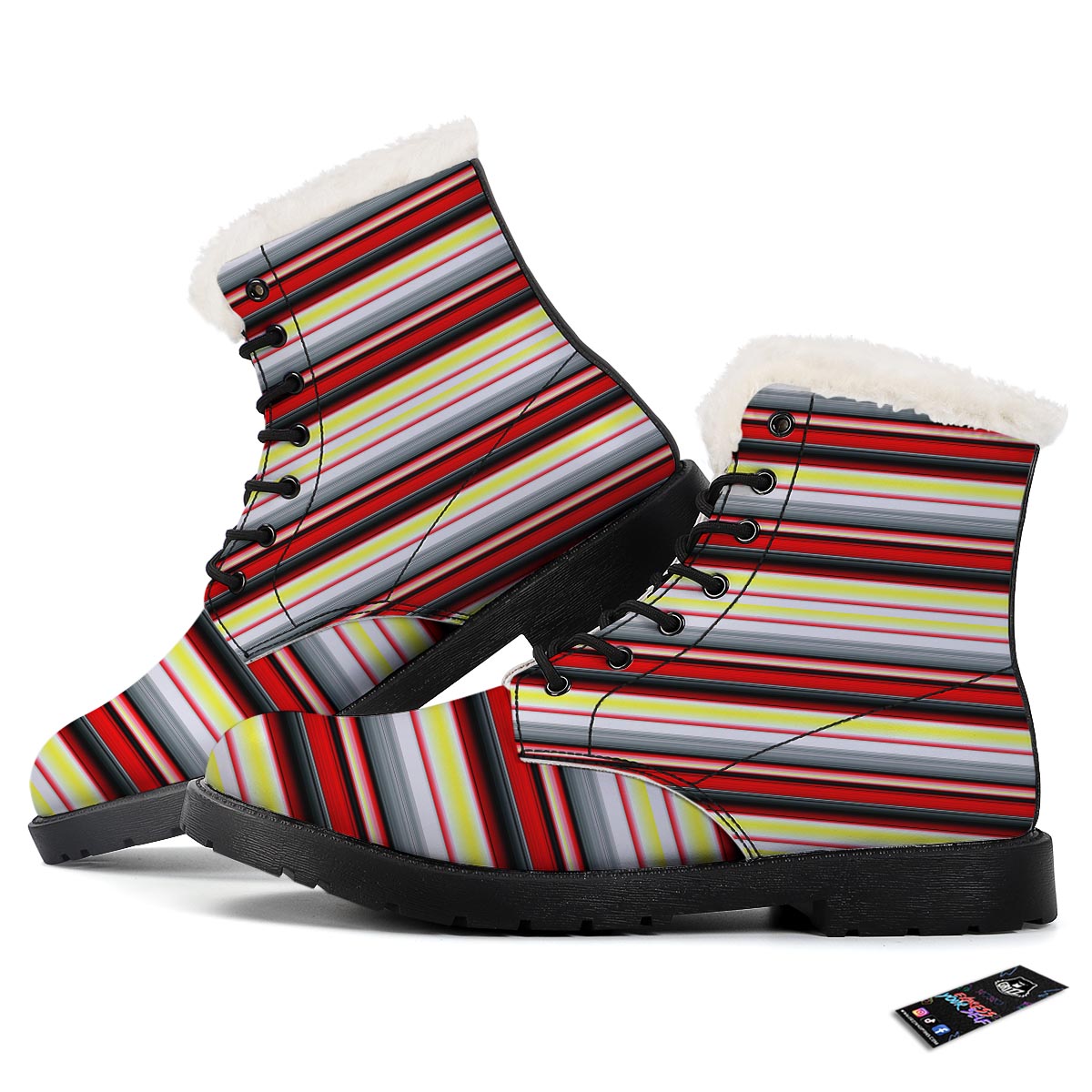 Blanket Stripe Tribal Serape Print Pattern Winter Boots-grizzshop