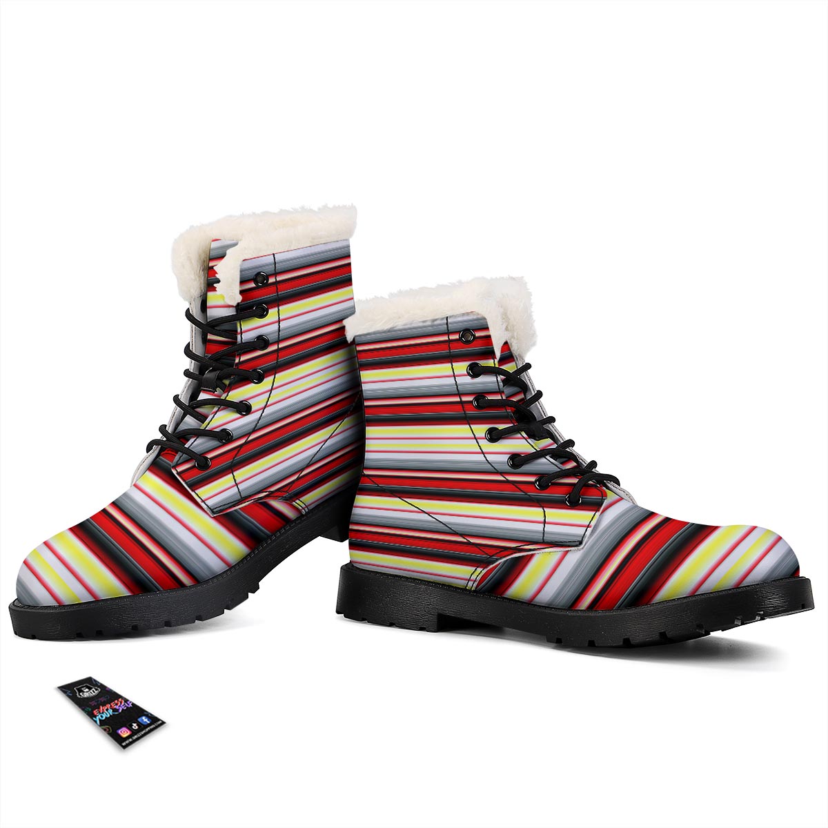 Blanket Stripe Tribal Serape Print Pattern Winter Boots-grizzshop