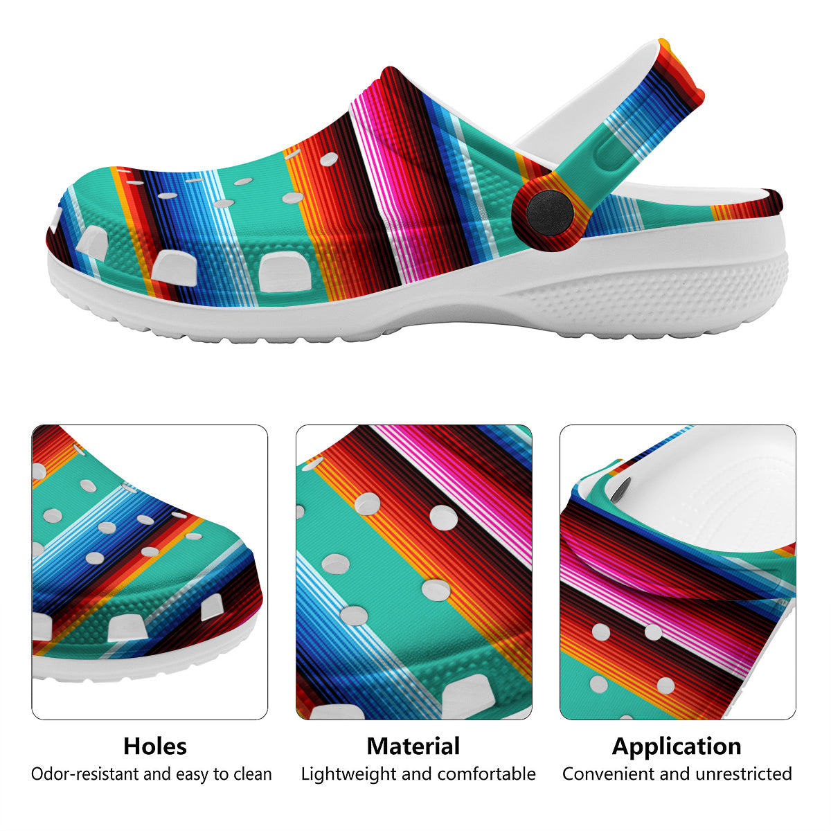 Blanket Stripes Cinco De Mayo Print Clog-grizzshop