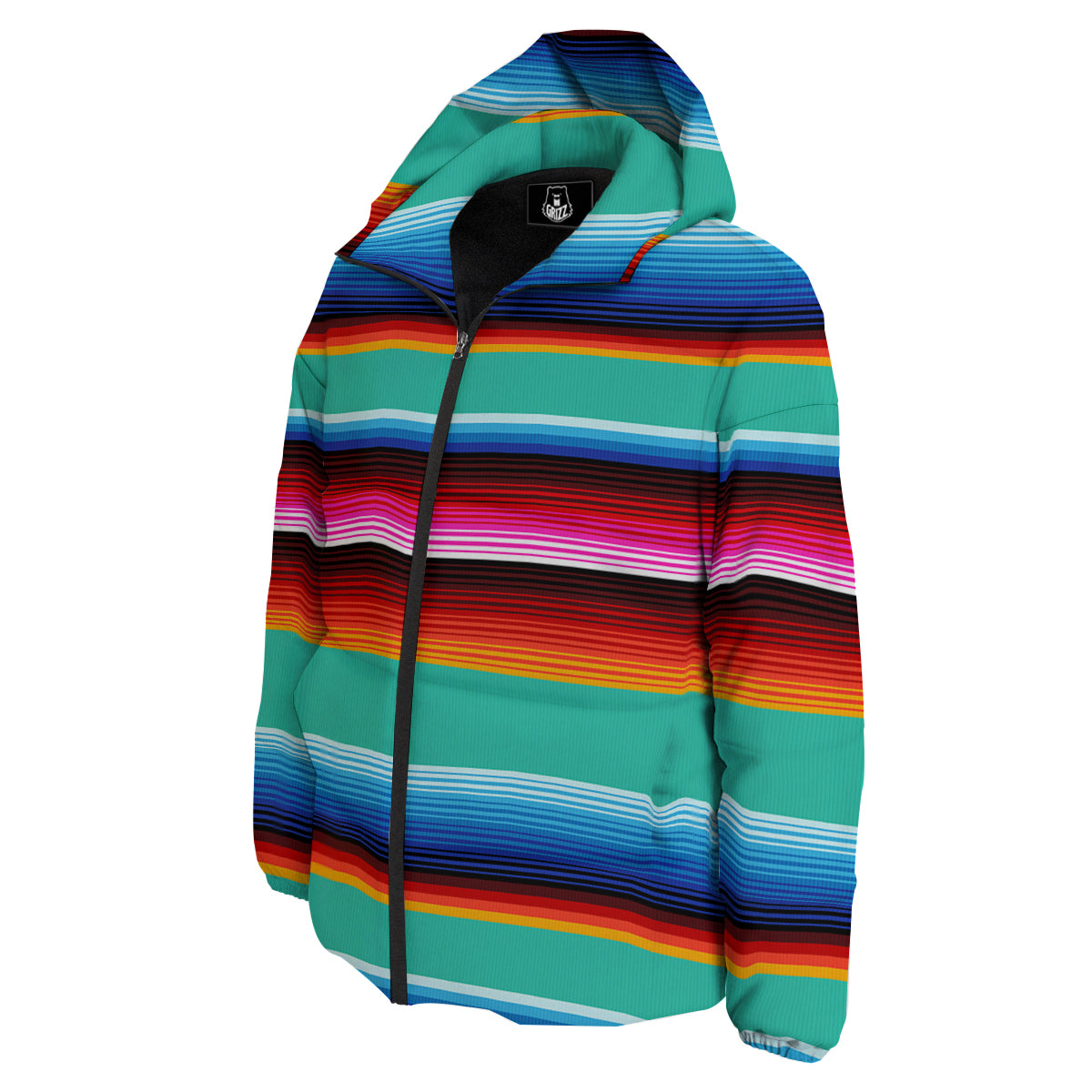 Blanket Stripes Cinco De Mayo Print Down Jacket-grizzshop