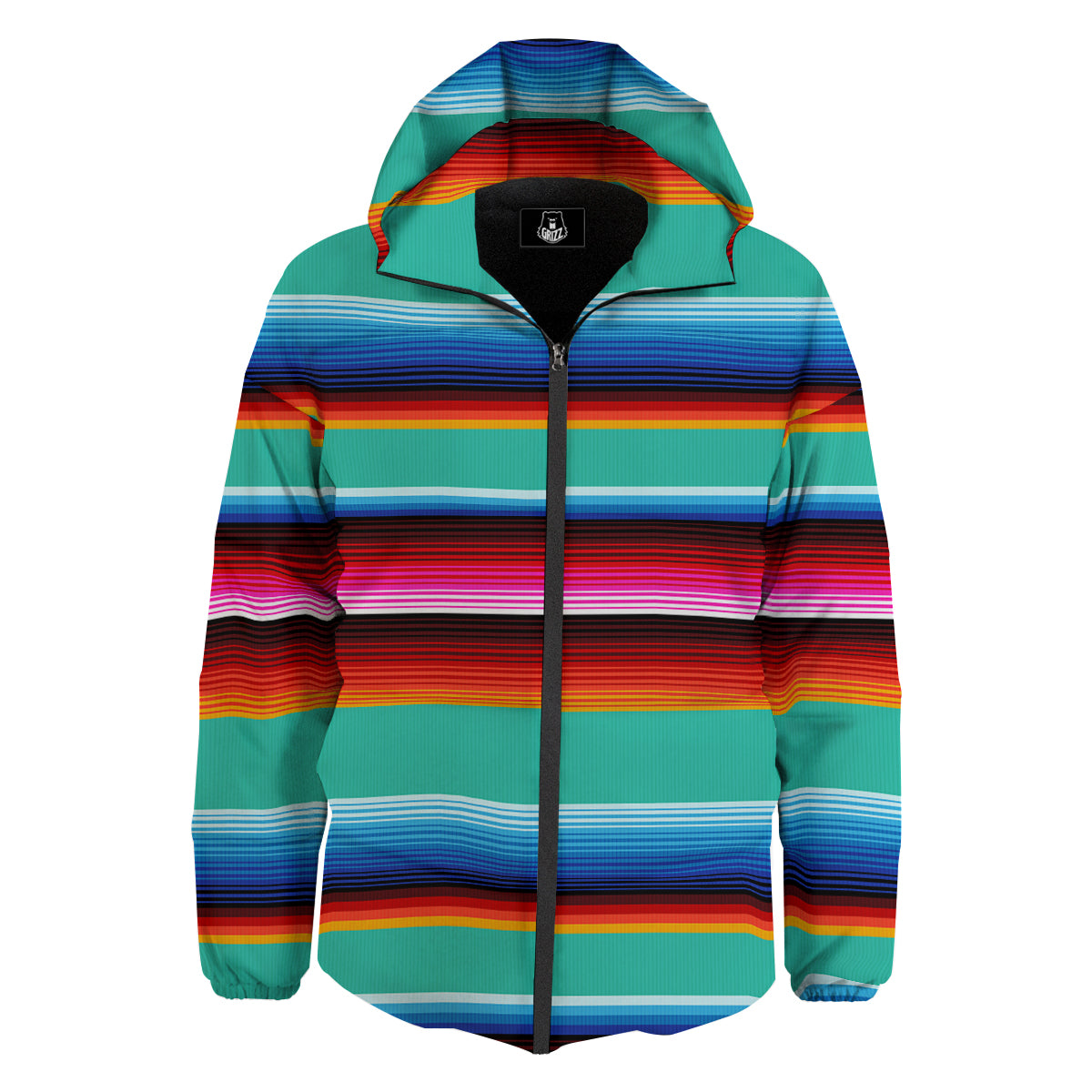 Blanket Stripes Cinco De Mayo Print Down Jacket-grizzshop