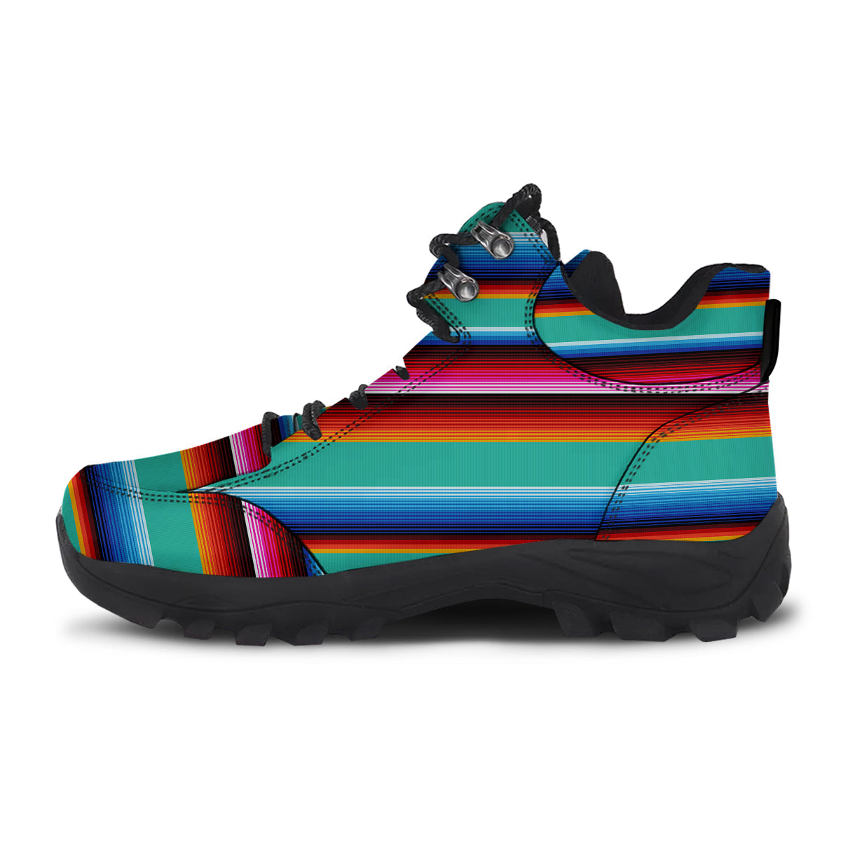 Blanket Stripes Cinco De Mayo Print Hiking Shoes-grizzshop
