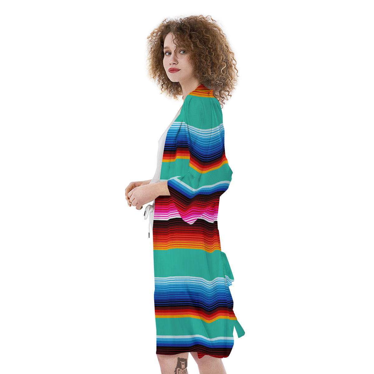 Blanket Stripes Cinco De Mayo Print Kimono-grizzshop