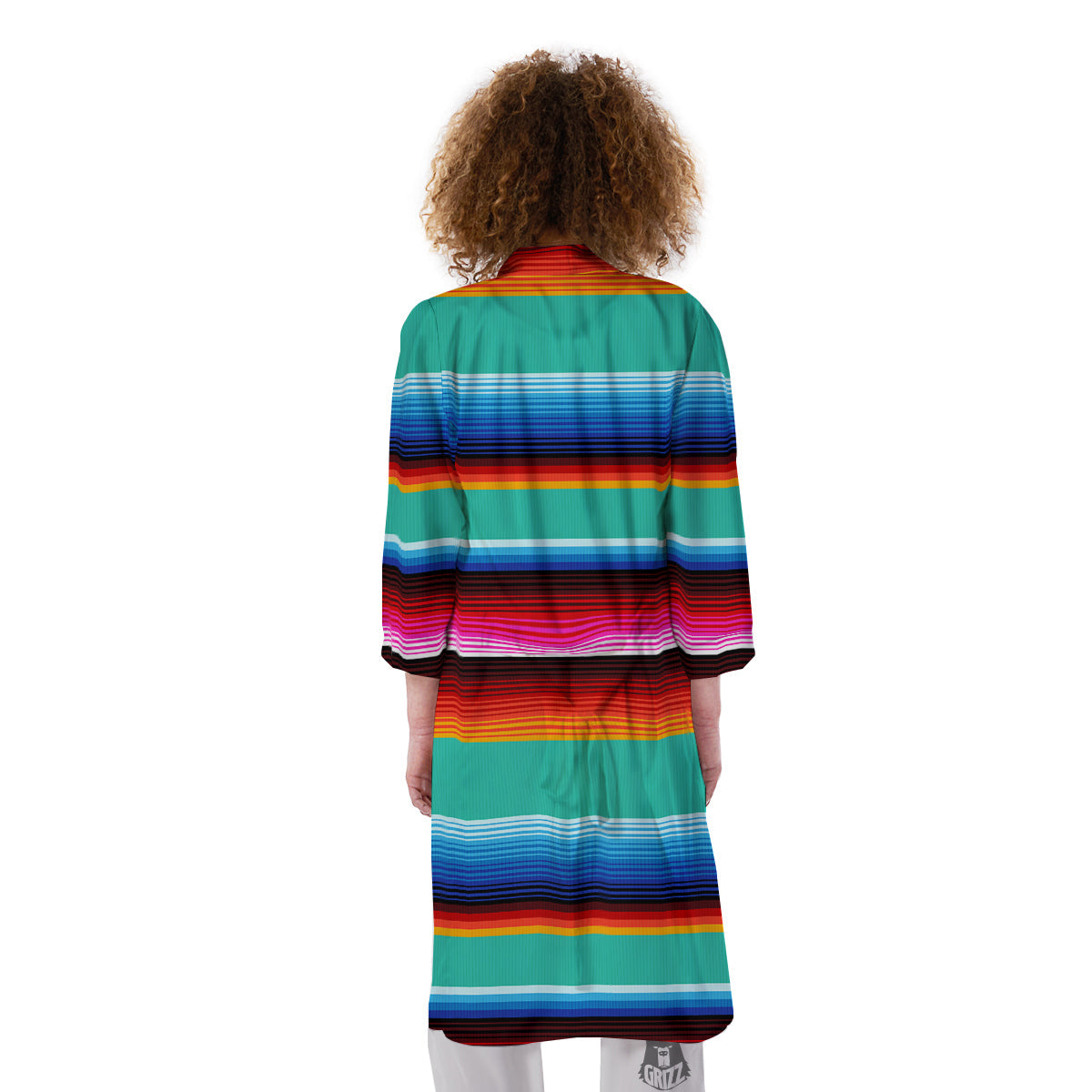 Blanket Stripes Cinco De Mayo Print Kimono-grizzshop
