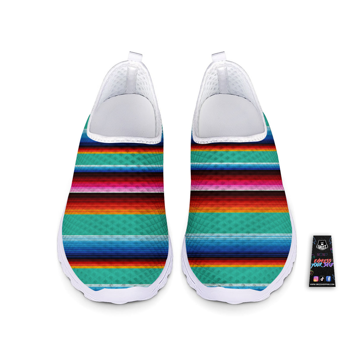 Blanket Stripes Cinco De Mayo Print Nurse Shoes-grizzshop