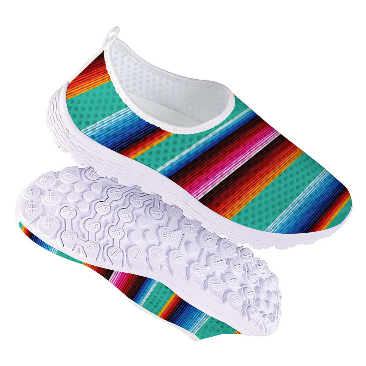 Blanket Stripes Cinco De Mayo Print Nurse Shoes-grizzshop