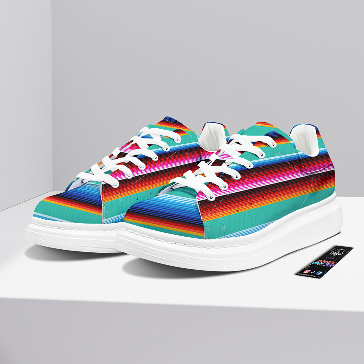 Blanket Stripes Cinco De Mayo Print Platform Shoes-grizzshop