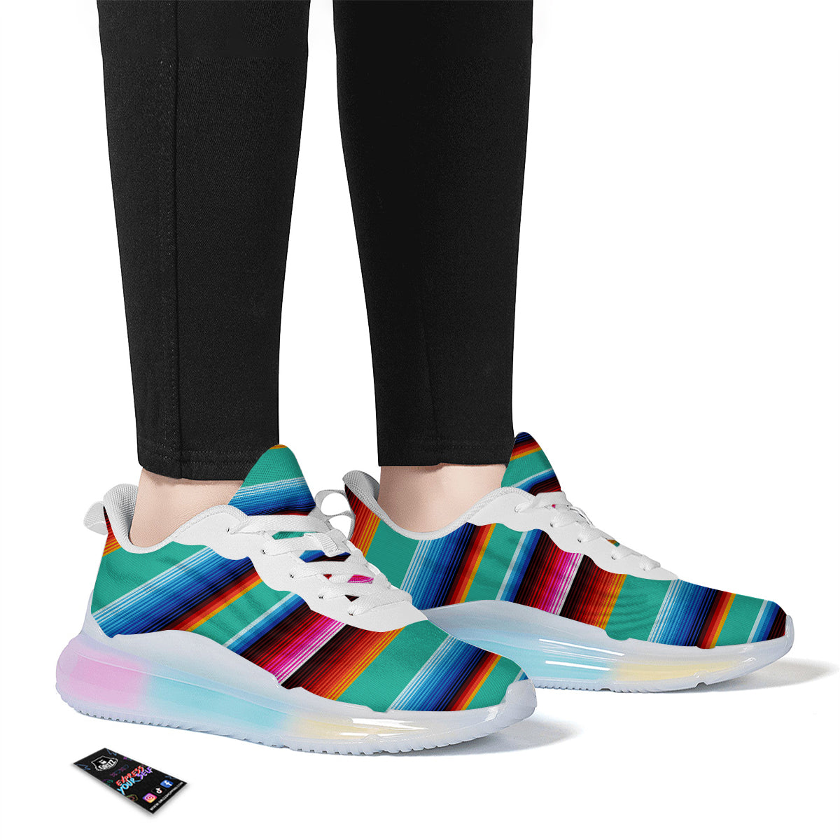Blanket Stripes Cinco De Mayo Print Running Sneakers-grizzshop