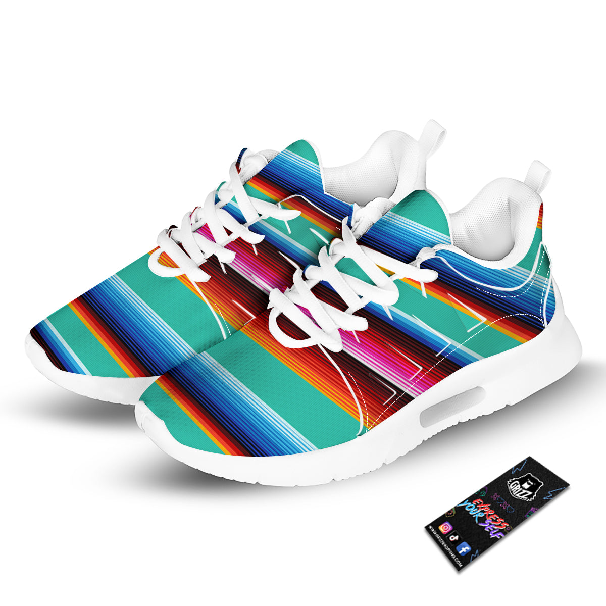 Blanket Stripes Cinco De Mayo Print Tennis Shoes-grizzshop