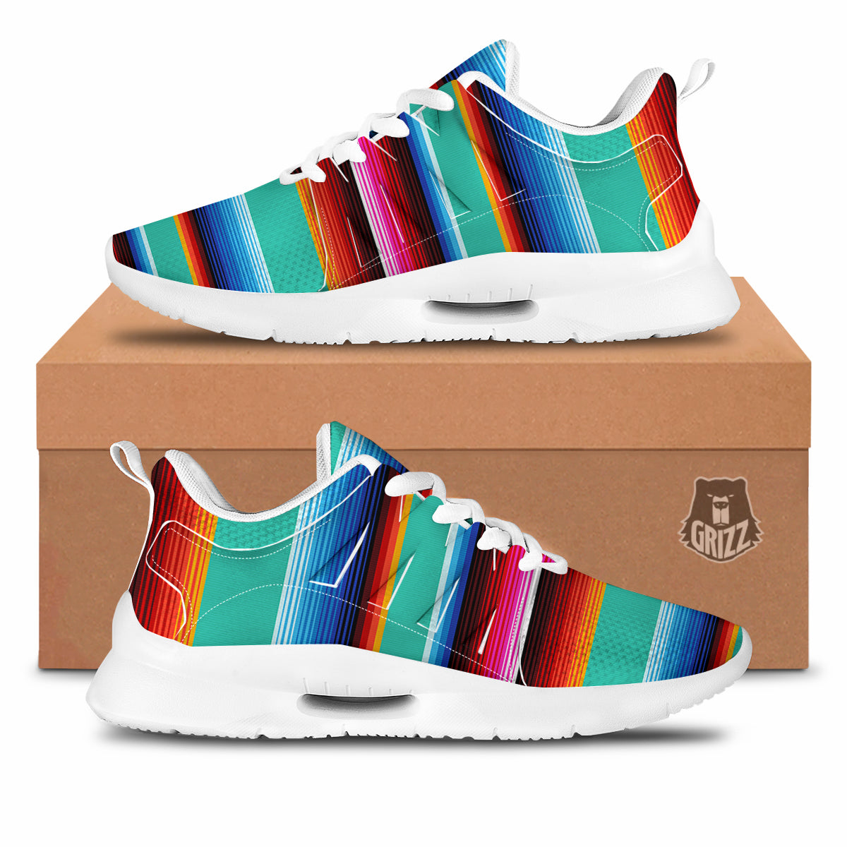 Blanket Stripes Cinco De Mayo Print Tennis Shoes-grizzshop