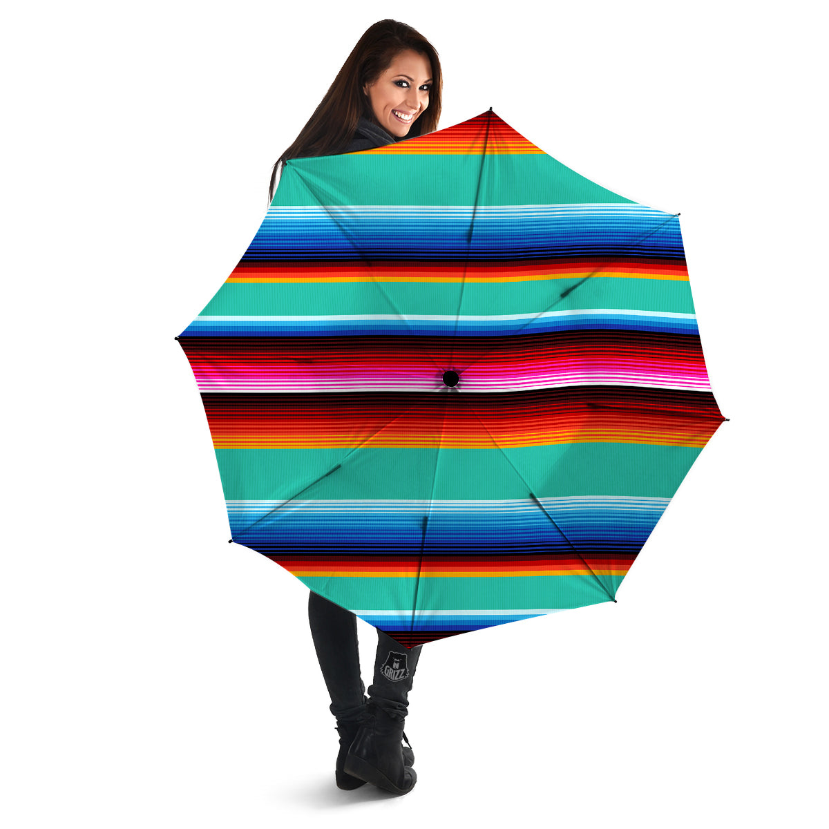 Blanket Stripes Cinco De Mayo Print Umbrella-grizzshop