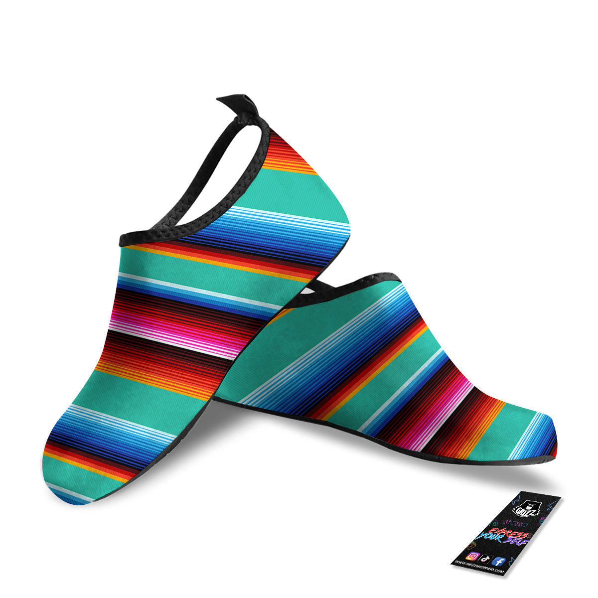 Blanket Stripes Cinco De Mayo Print Water Shoes-grizzshop