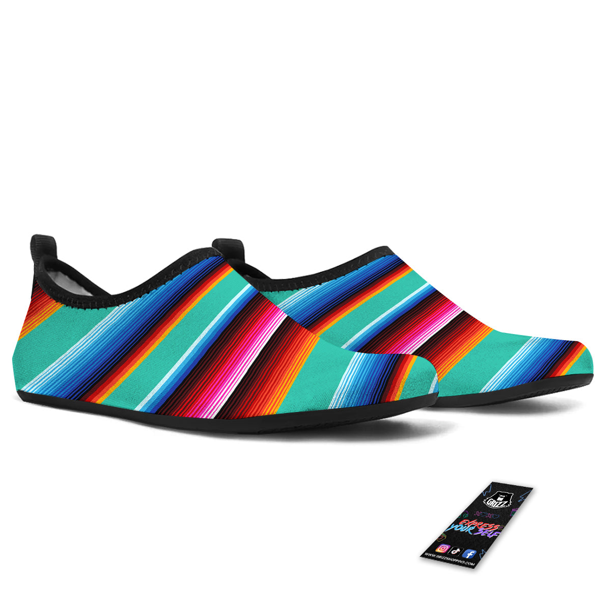 Blanket Stripes Cinco De Mayo Print Water Shoes-grizzshop