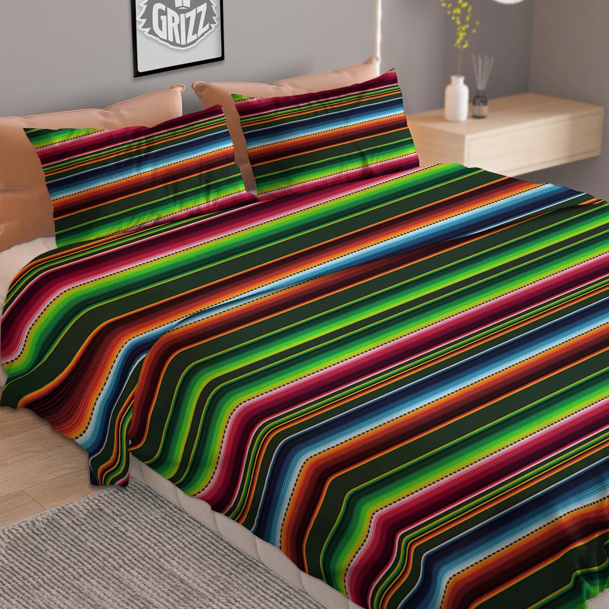 Blanket Tribal Mexican Print Pattern Duvet Cover Bedding Set