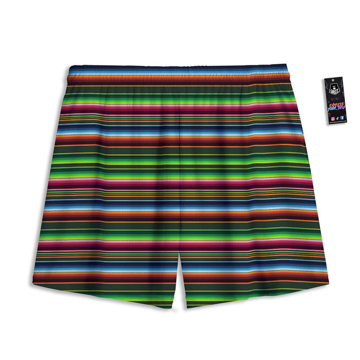Blanket Tribal Mexican Print Pattern Mesh Shorts