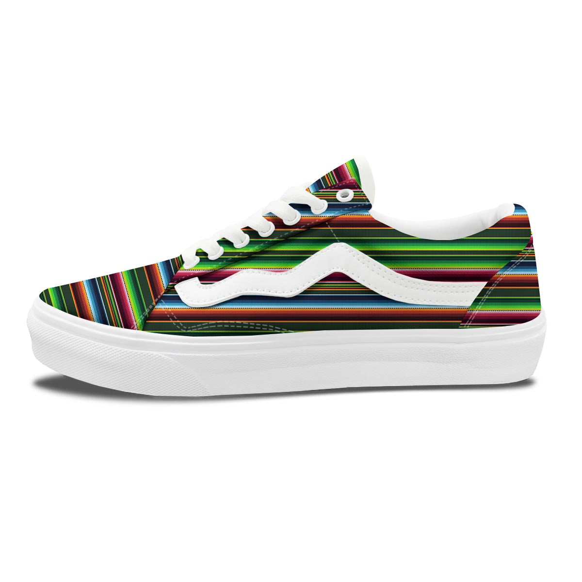 Blanket Tribal Mexican Print Pattern Skate Shoes-grizzshop