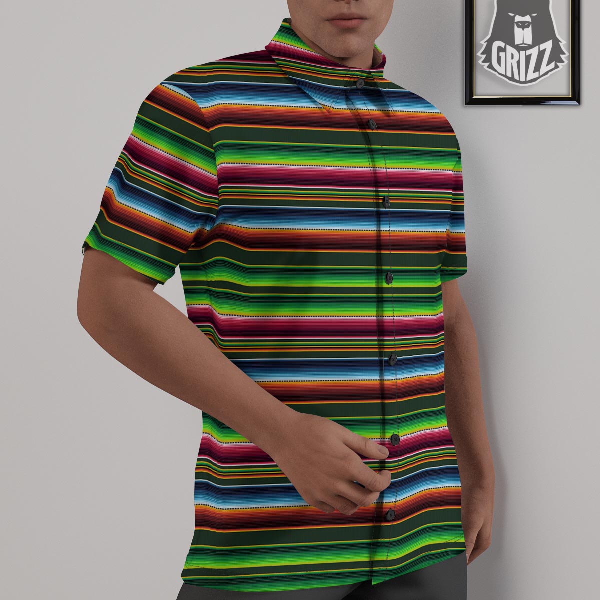 Blanket Tribal Mexican Print Pattern Untucked Shirts-grizzshop