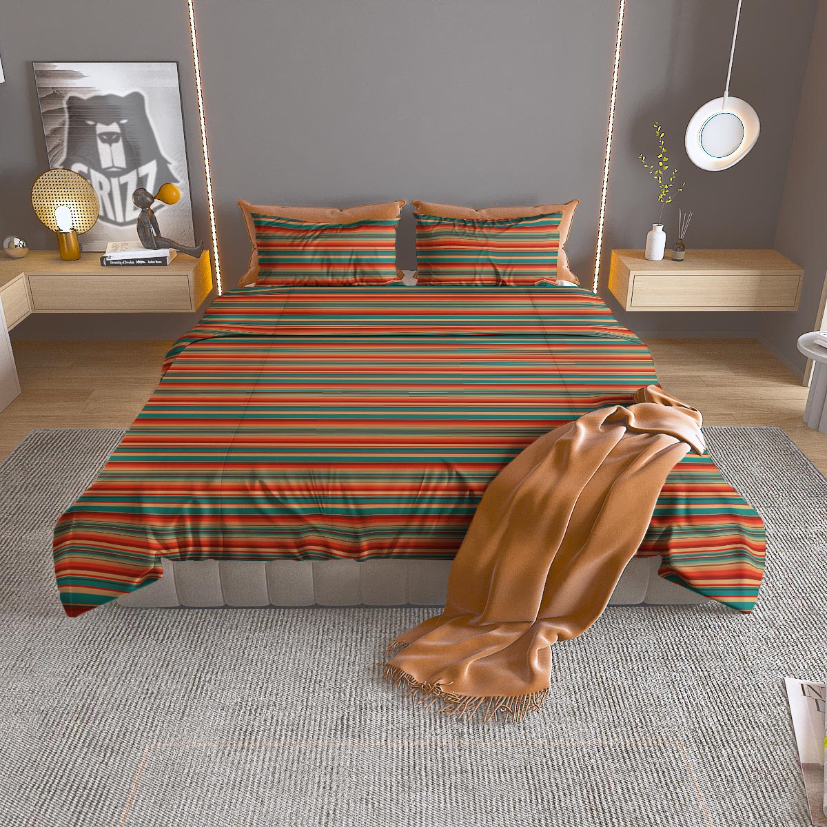 Blanket Tribal Serape Print Pattern Duvet Cover Bedding Set