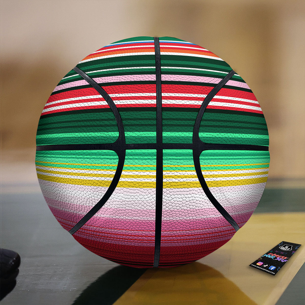 Blanket Mexican Serape Print Pattern Basketball