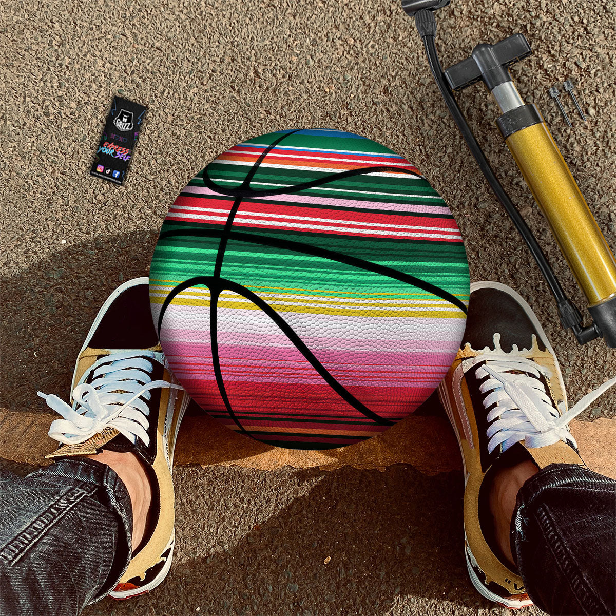 Blanket Mexican Serape Print Pattern Basketball