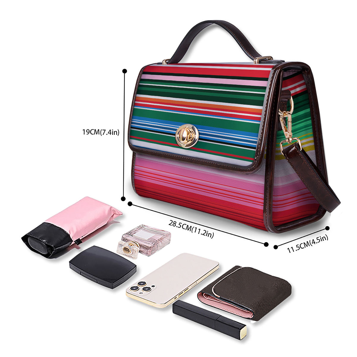 Blanket Mexican Serape Print Pattern Women's Satchel Bag