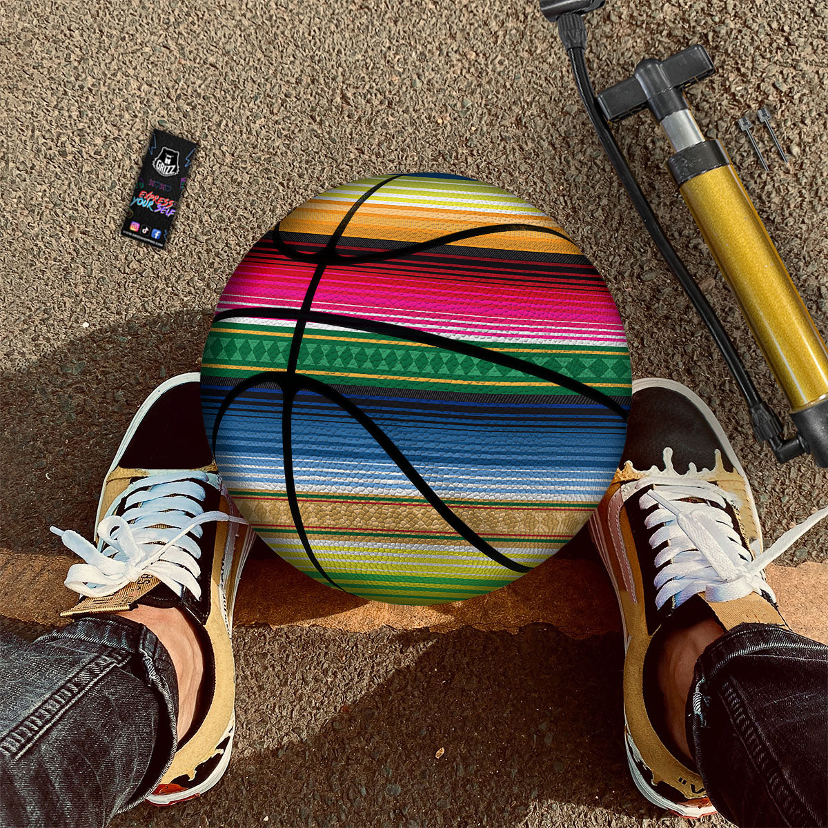 Blanket Mexican Striped Print Pattern Basketball