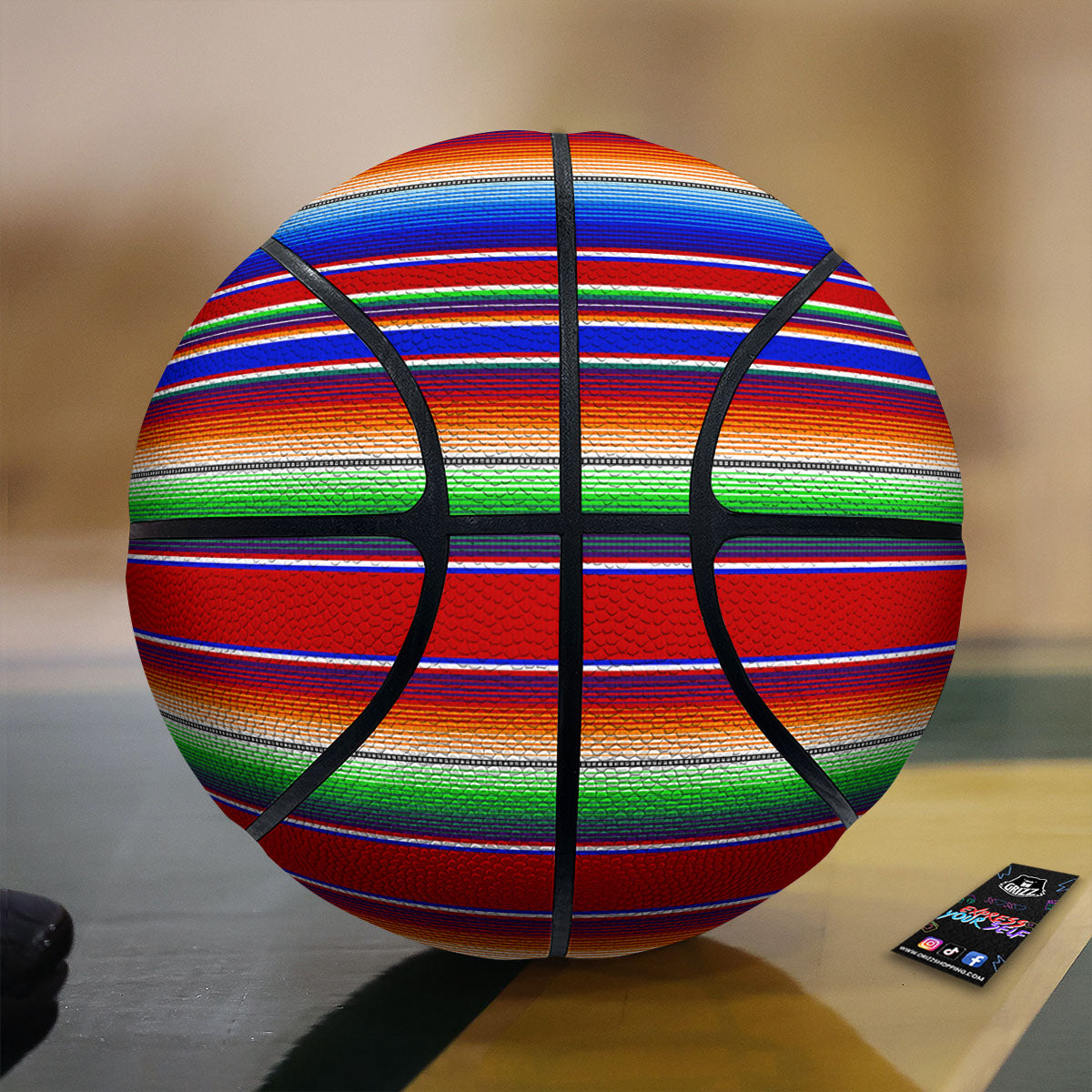 Blue And Pink Tropical Palm Leaf Print Basketball