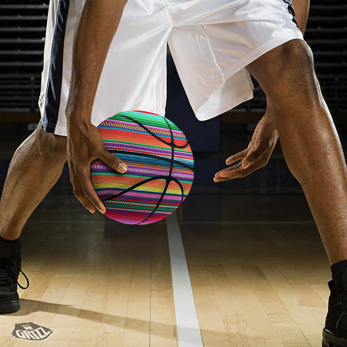 Blue And White Navy Argyle Print Pattern Basketball