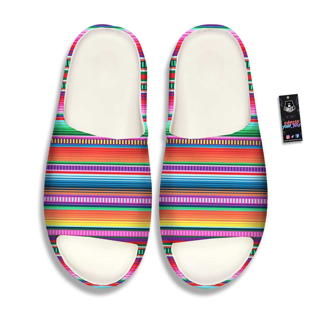 Blanket Stripe Ethnic Serape Print Sandals-grizzshop
