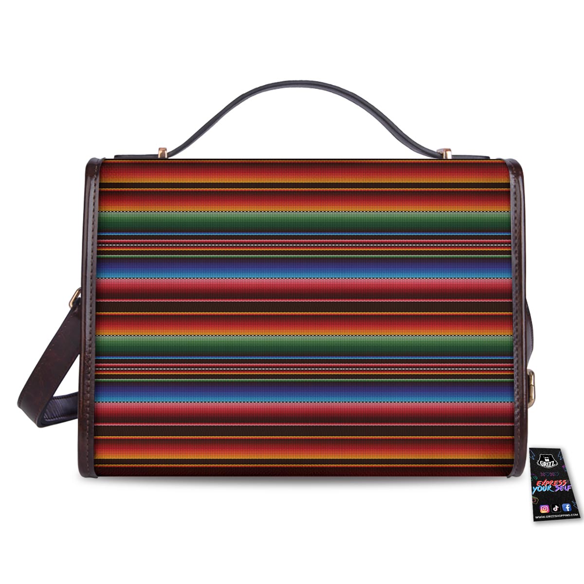 Blanket Stripe Tribal Mexican Print Women's Satchel Bag