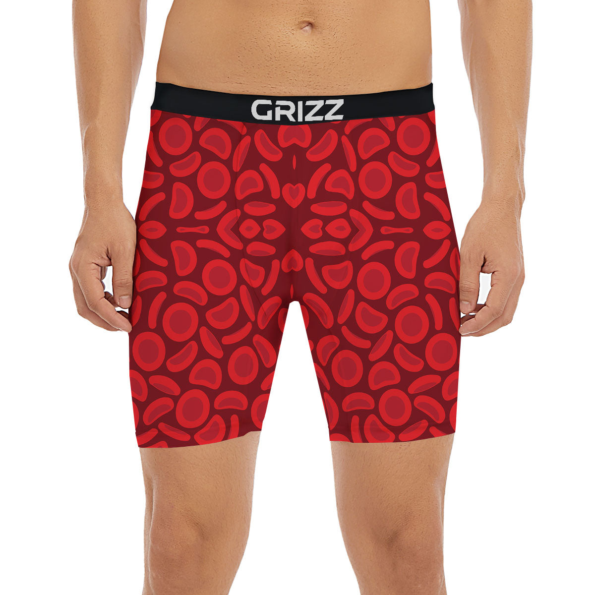 Blood Cells Red Print Pattern Boxer Briefs-grizzshop