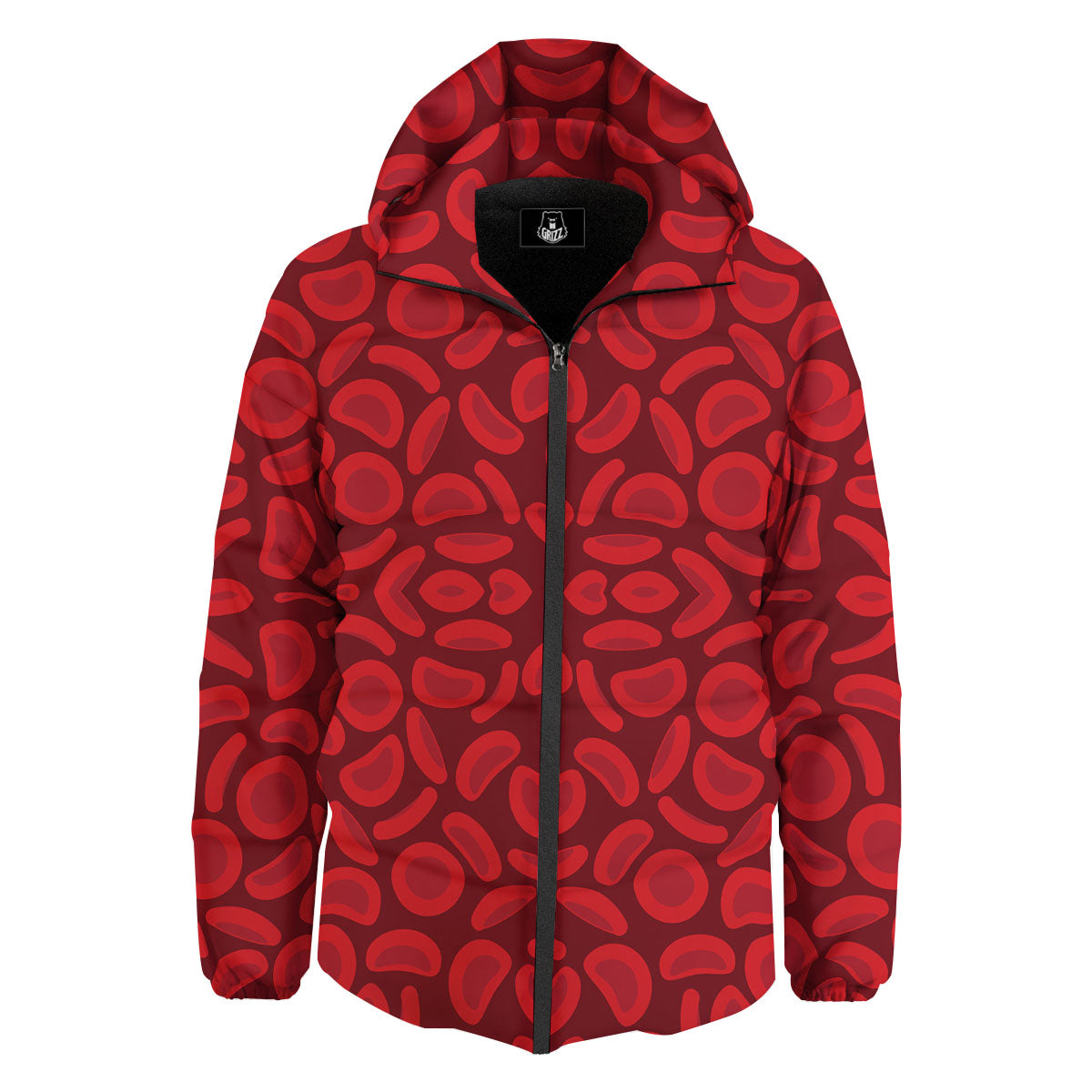 Blood Cells Red Print Pattern Down Jacket-grizzshop