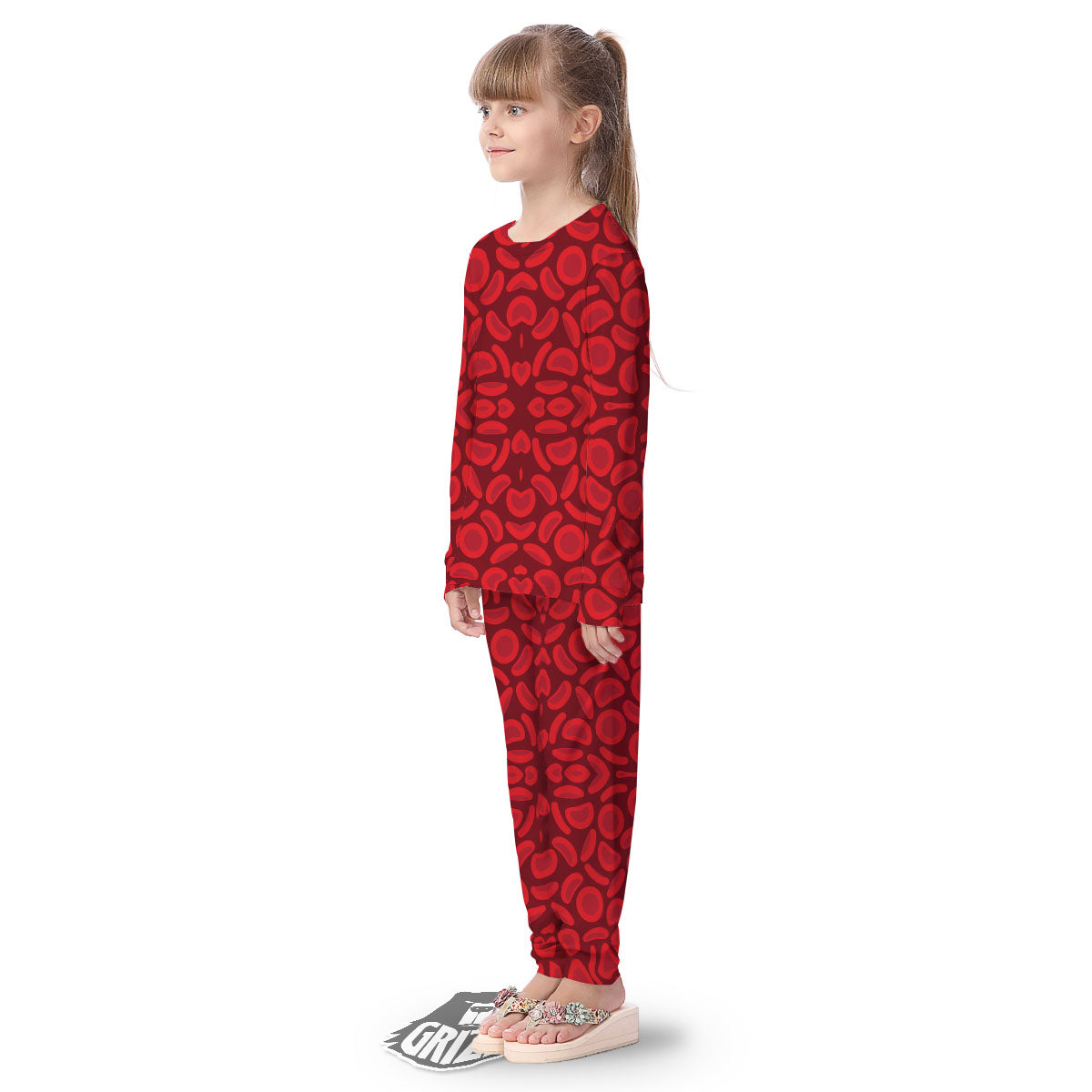 Blood Cells Red Print Pattern Kid's Pajamas-grizzshop