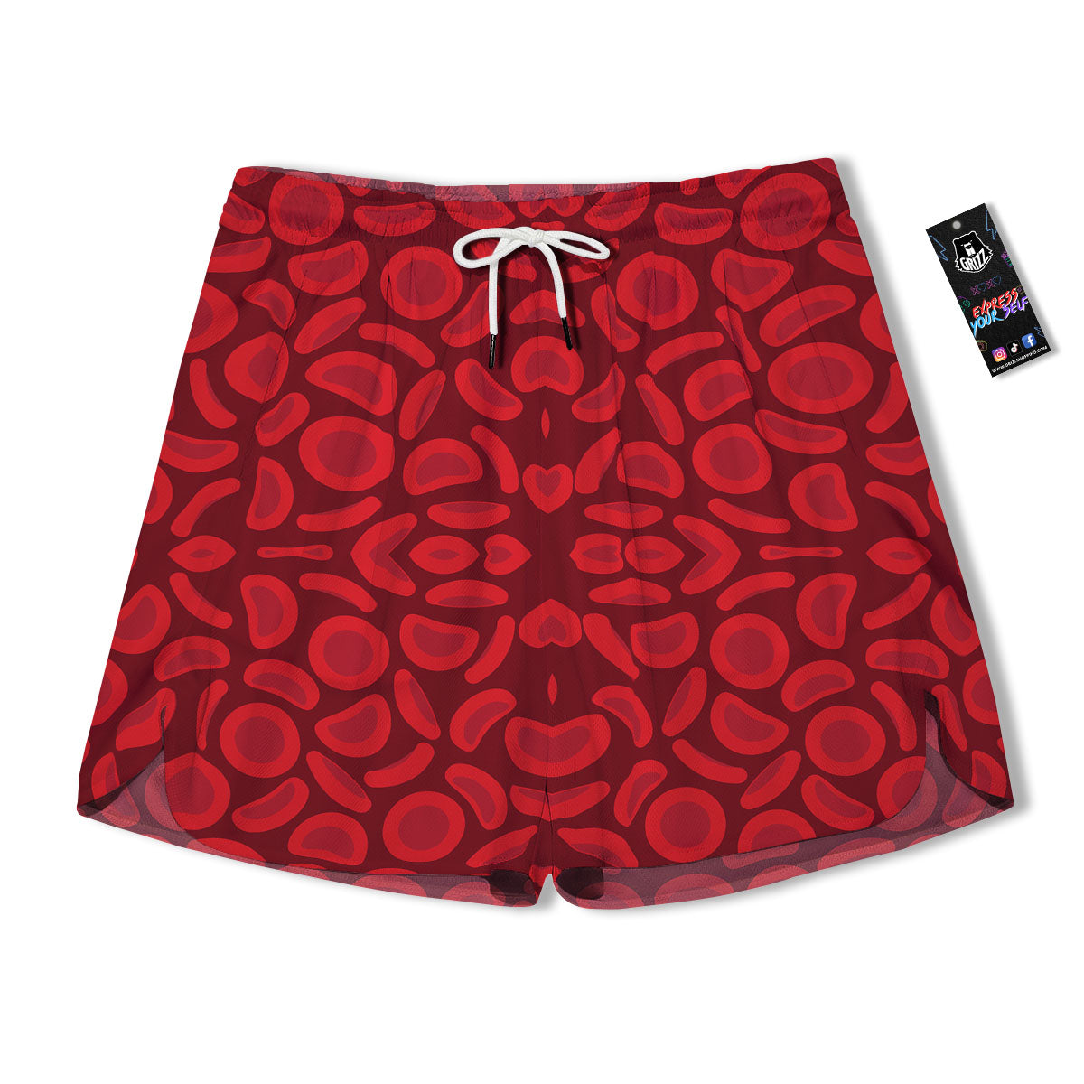Blood Cells Red Print Pattern Men's Running Shorts-grizzshop
