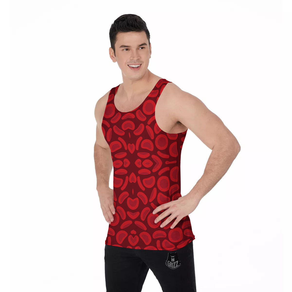 Blood Cells Red Print Pattern Men's Tank Top-grizzshop