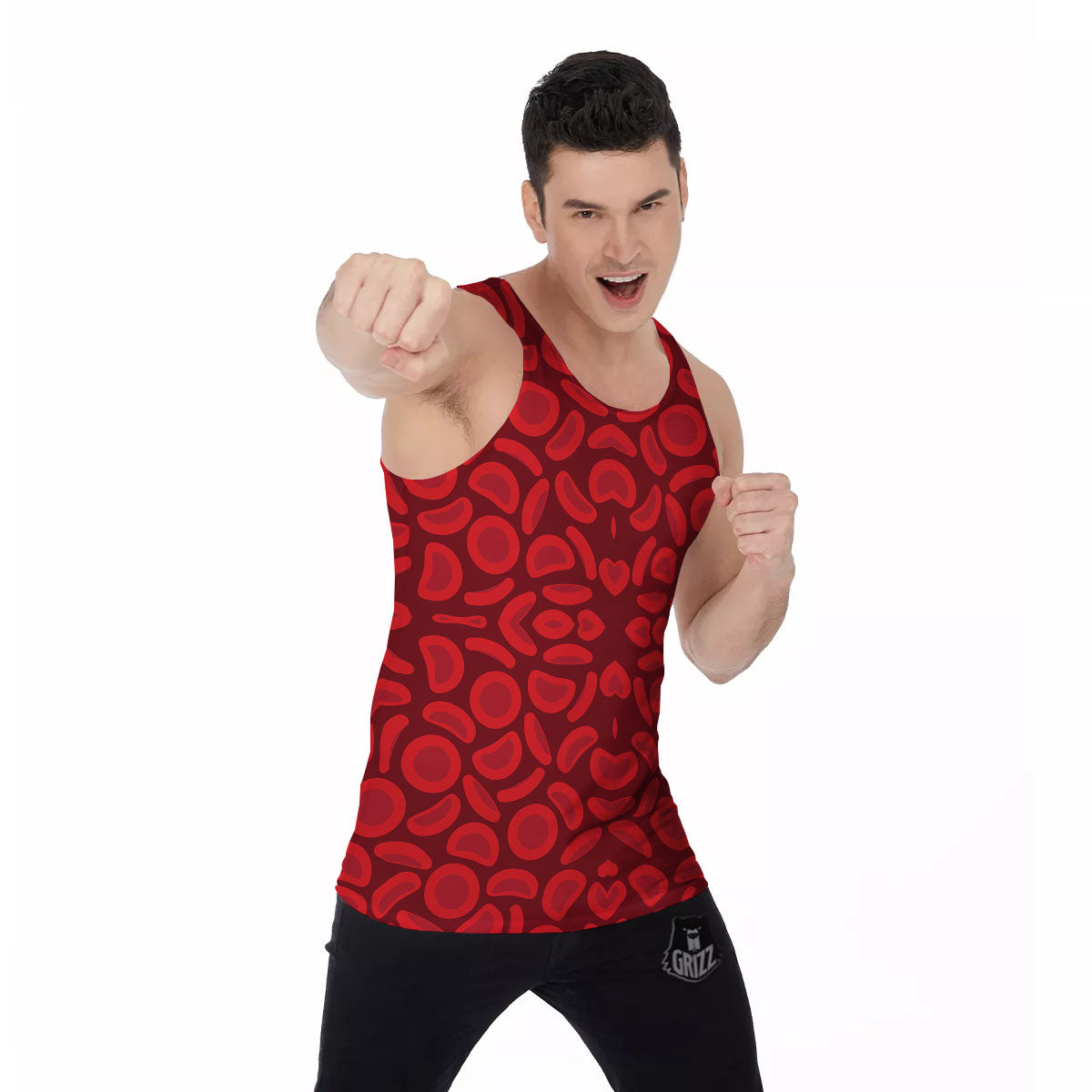 Blood Cells Red Print Pattern Men's Tank Top-grizzshop