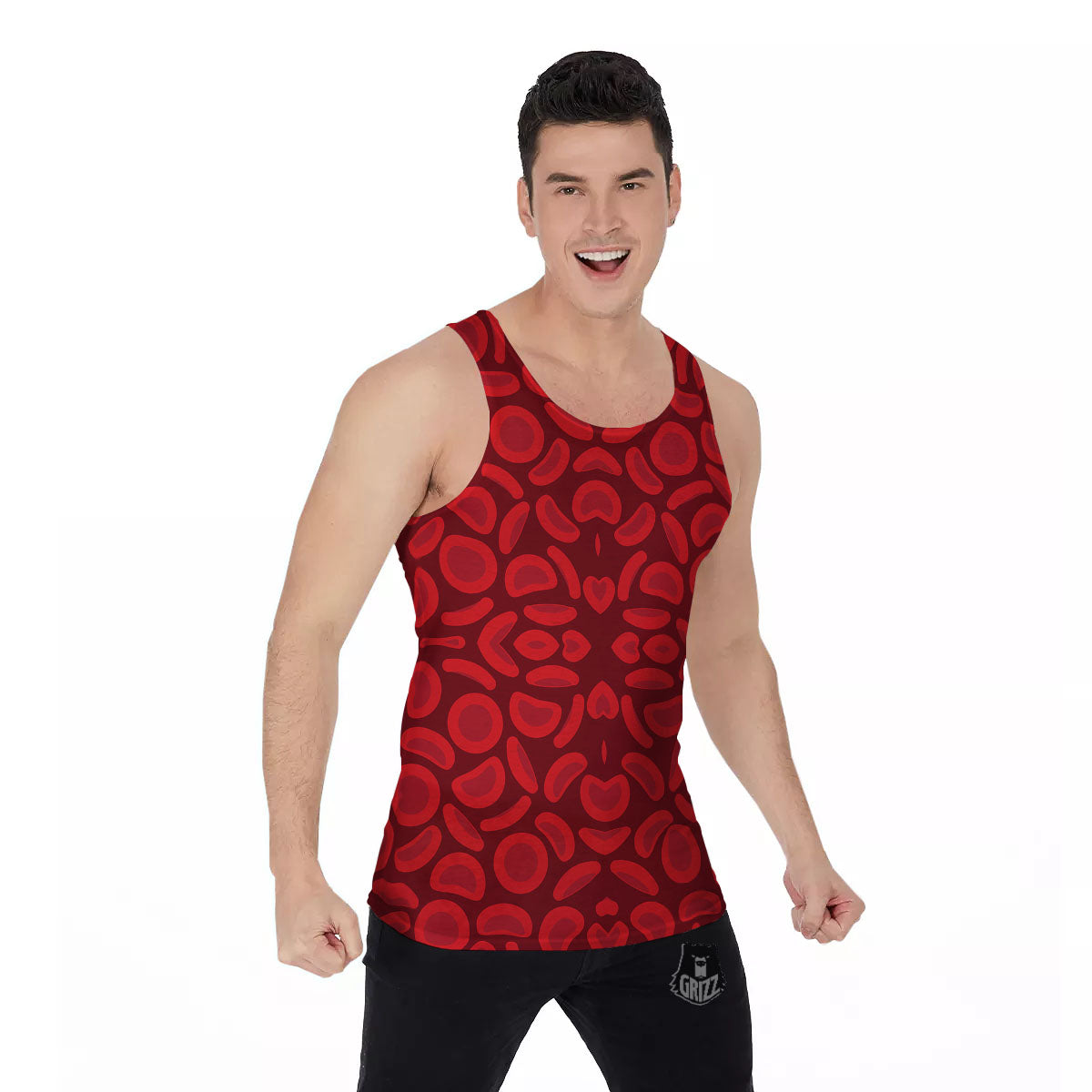 Blood Cells Red Print Pattern Men's Tank Top-grizzshop