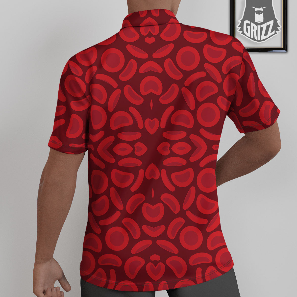 Blood Cells Red Print Pattern Untucked Shirts-grizzshop
