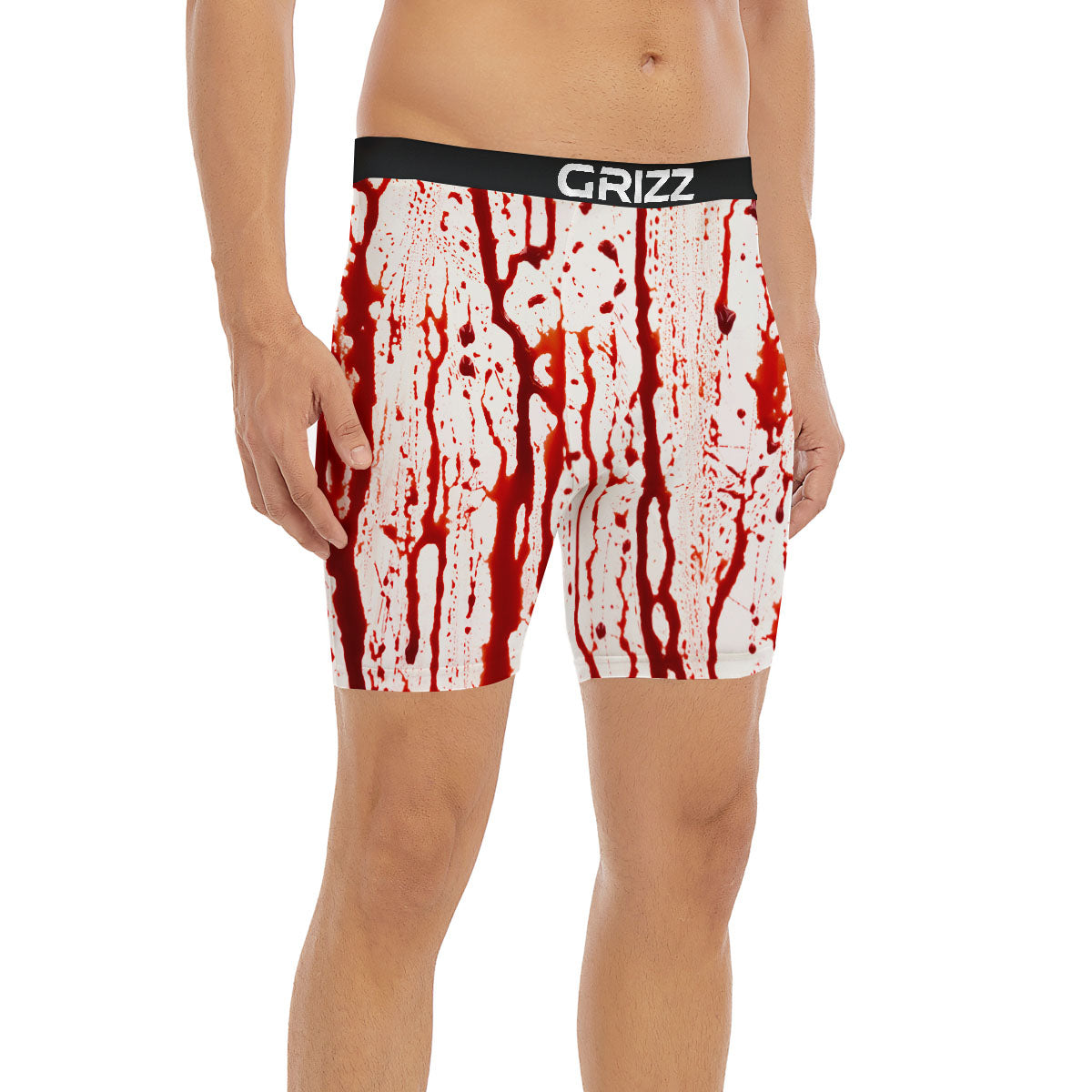 Blood Drip Print Boxer Briefs-grizzshop