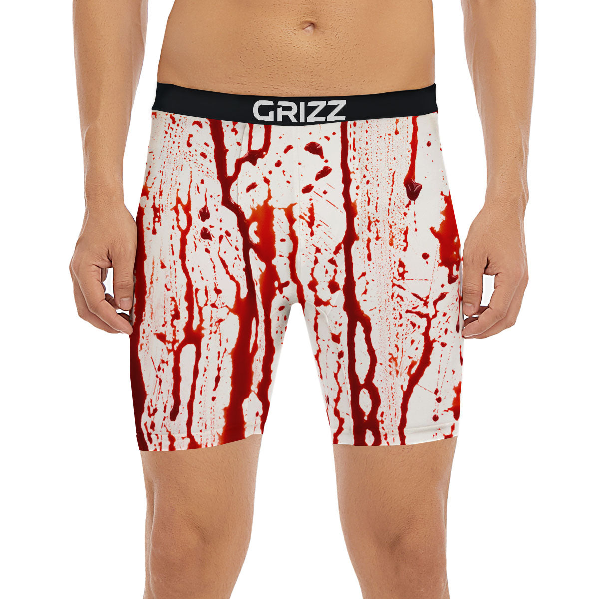 Blood Drip Print Boxer Briefs-grizzshop