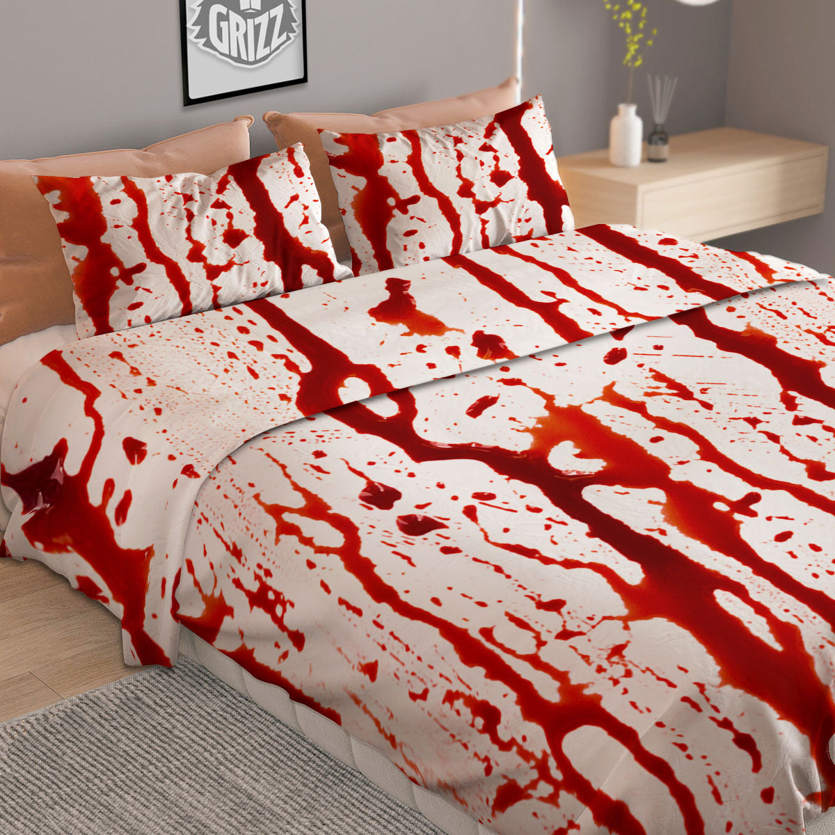 Blood Drip Print Duvet Cover Bedding Set