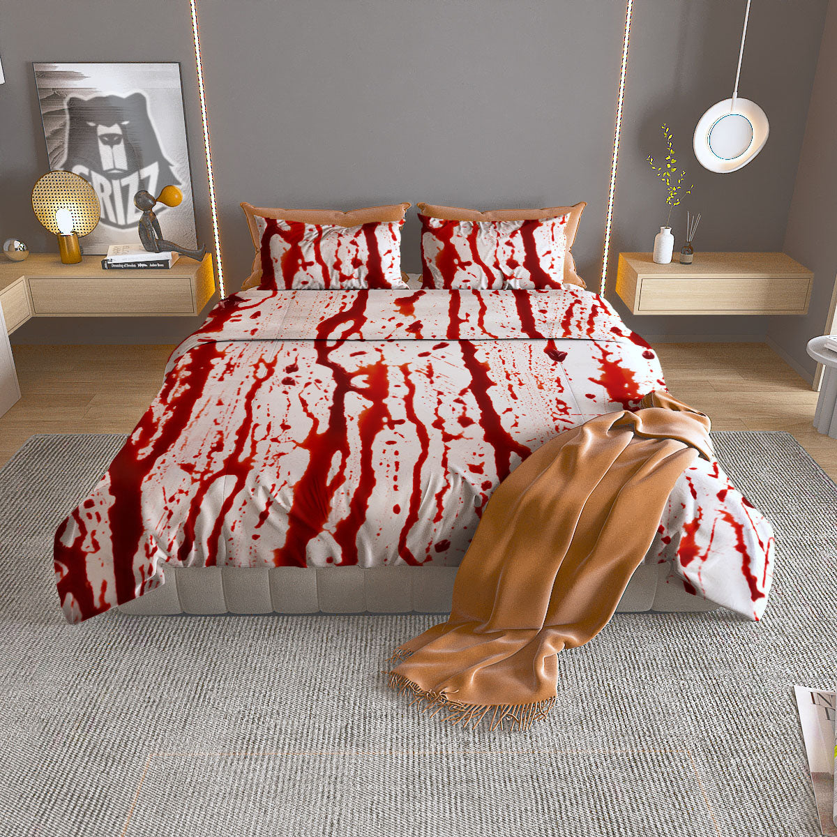 Blood Drip Print Duvet Cover Bedding Set