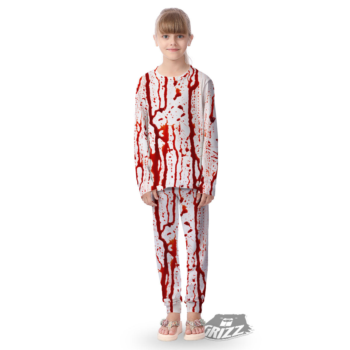 Blood Drip Print Kid's Pajamas-grizzshop