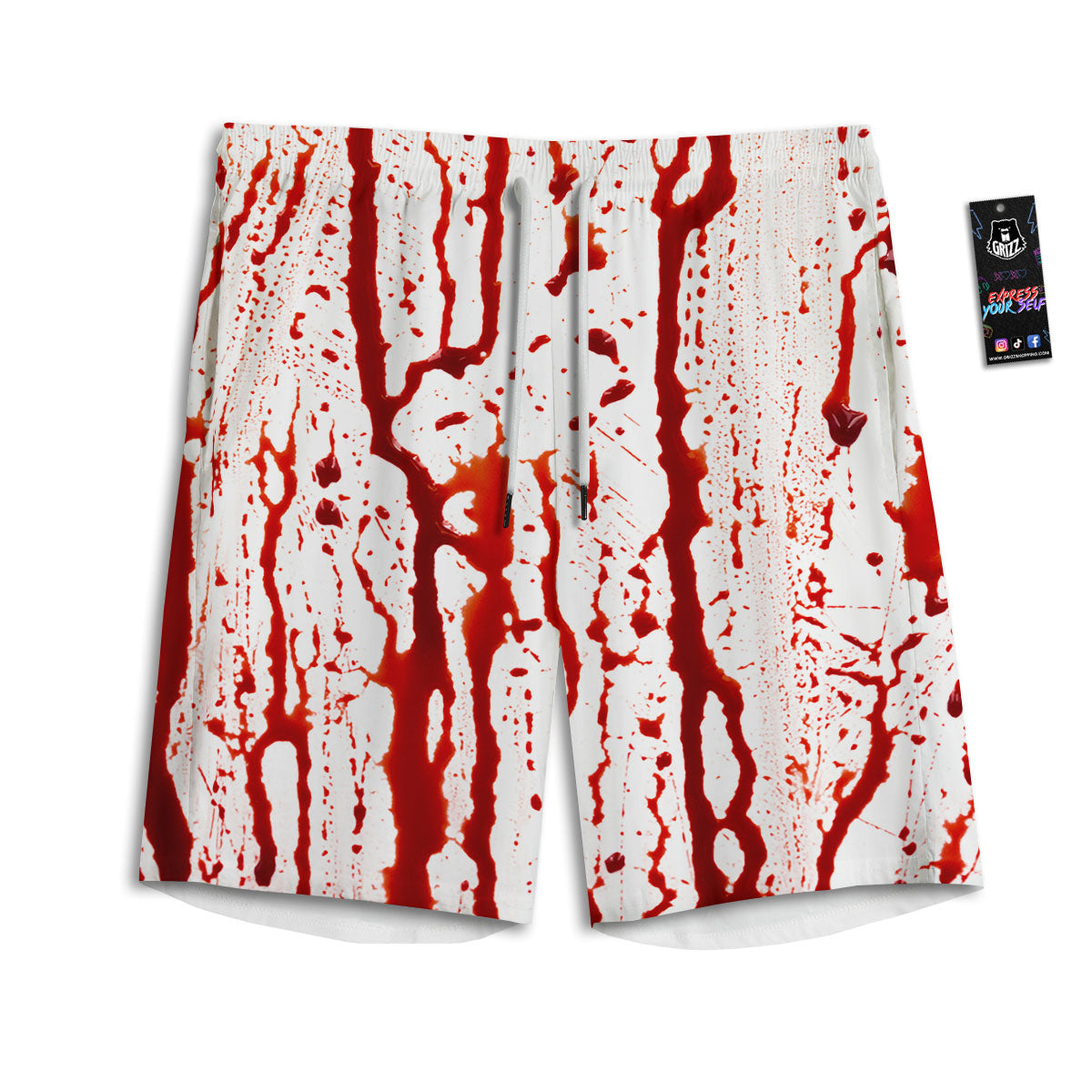 Blue Hot Air Balloon Print Pattern Men's Athletic Shorts