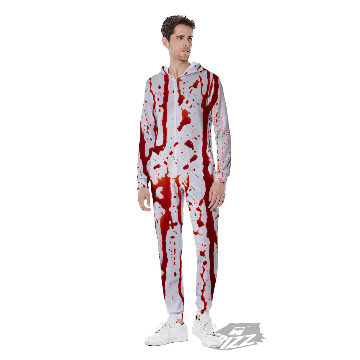 Blood Drip Print Men's Jumpsuit-grizzshop