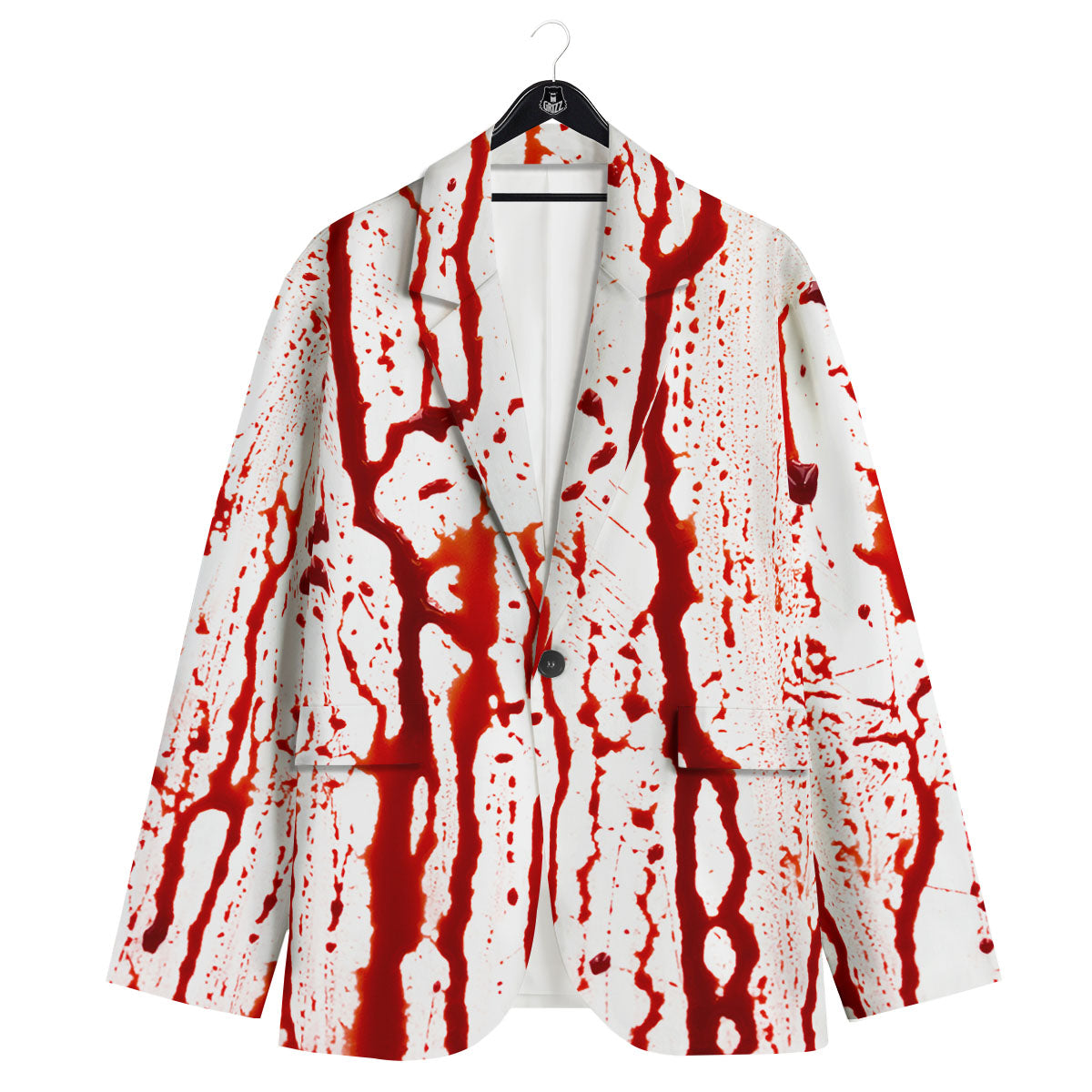Blood Drip Print Men's Sport Coat-grizzshop