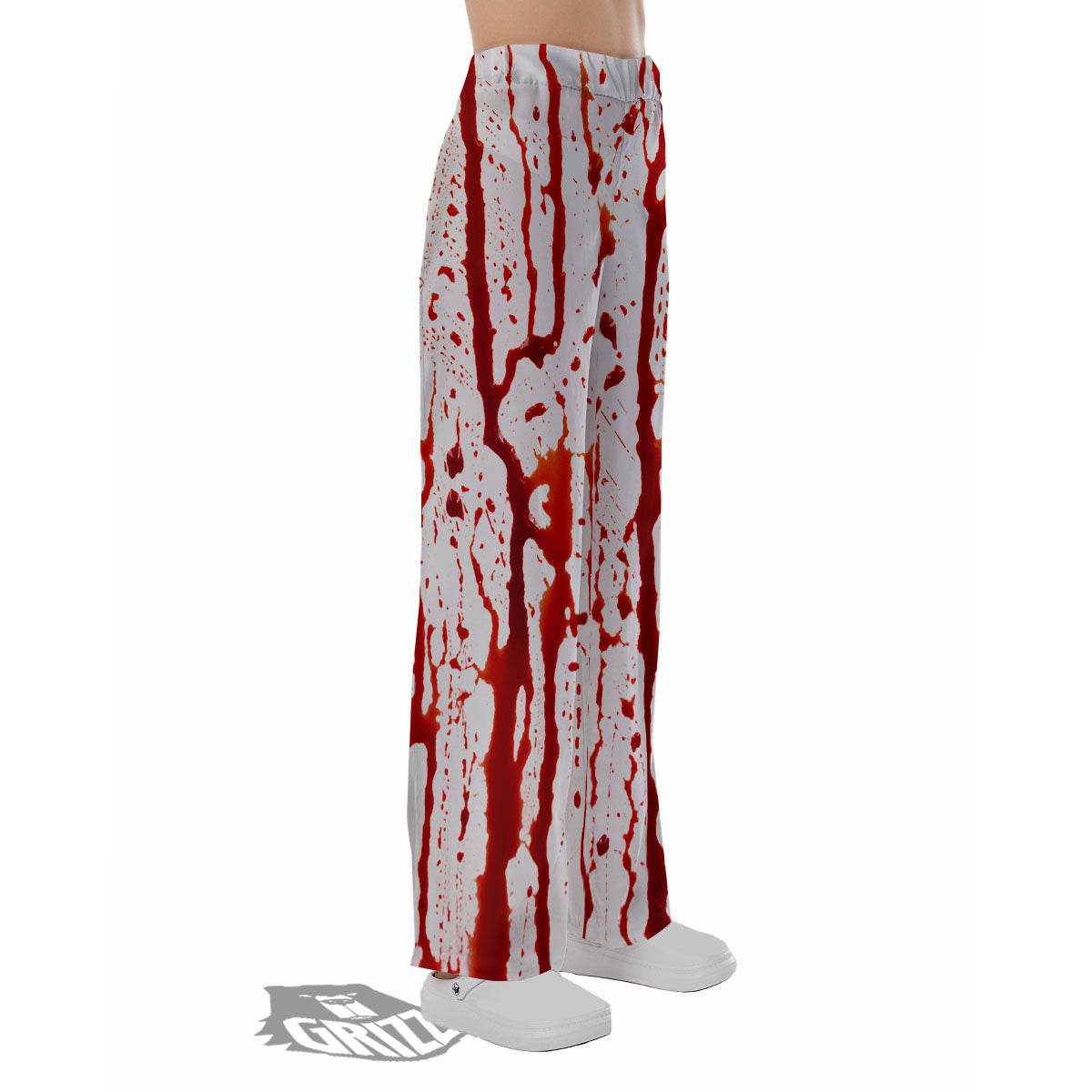 Blood Drip Print Pajama Pants-grizzshop