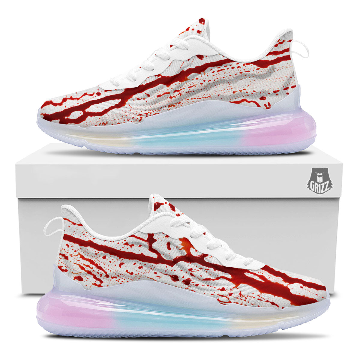 Blood Drip Print Running Sneakers-grizzshop